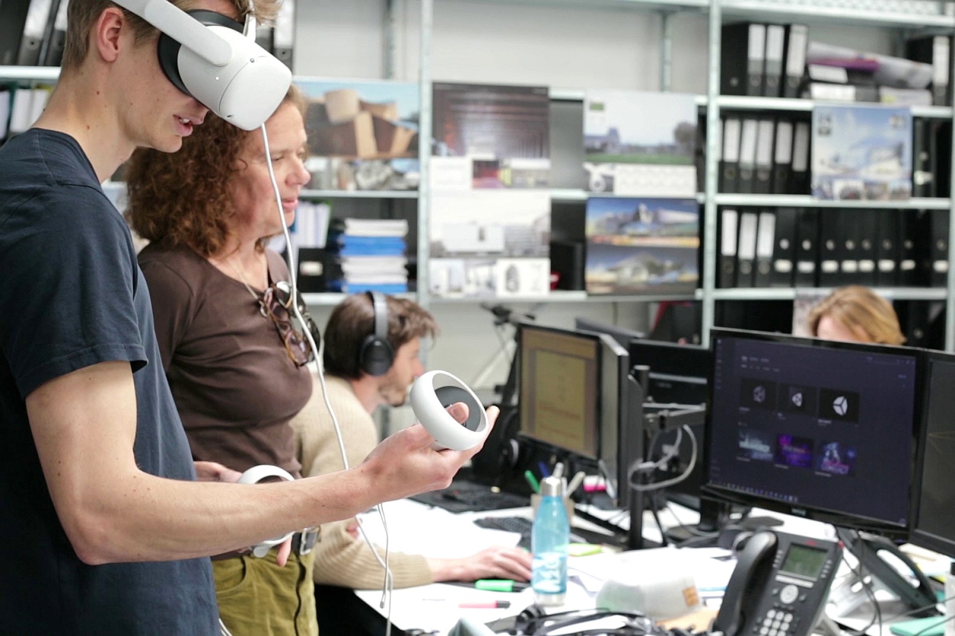 People testing a VR prototype