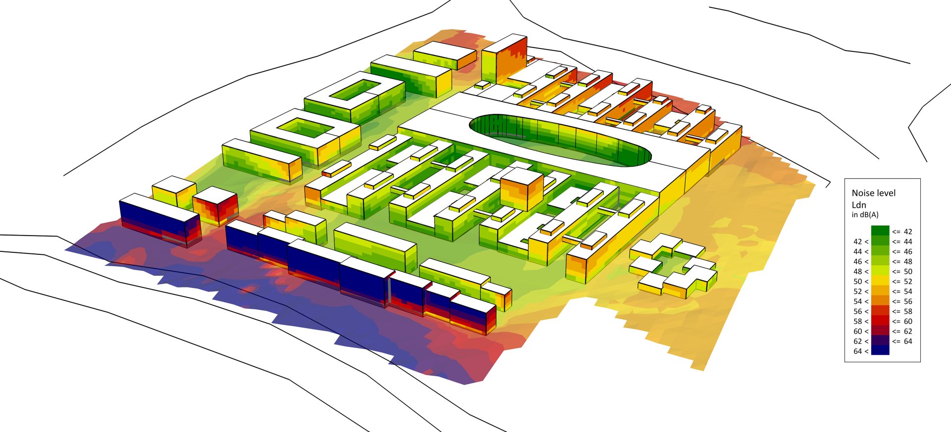 Urban design based on sound propagation analysis for a competition entry