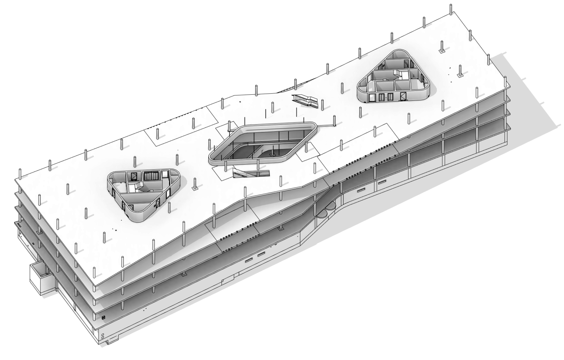 BIM model plan view of Covestro Campus